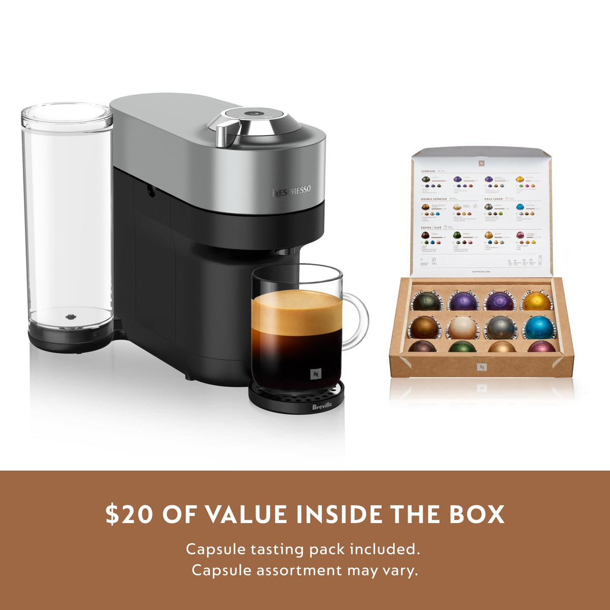 Tasting pack included with the Vertuo Pop+ Deluxe setup