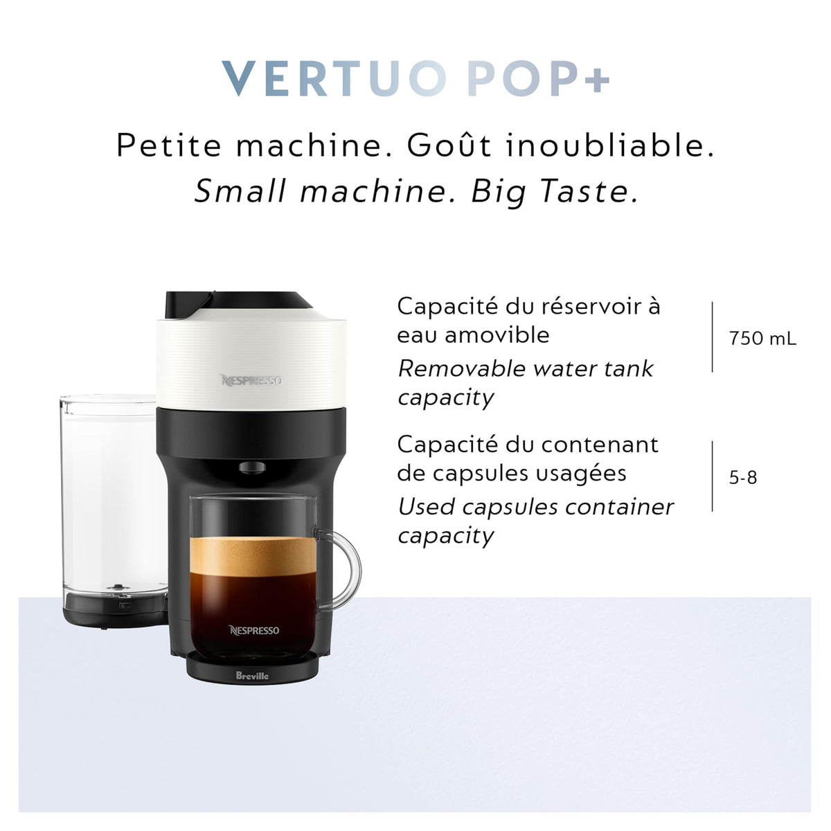 Nespresso Vertuo Pop+ uses thirty-five percent recycled plastic for sustainability