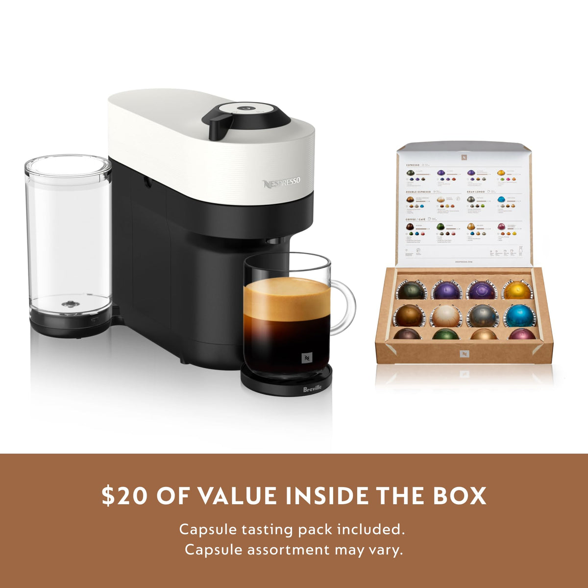 Nespresso Vertuo Pop+ creamy crema on top for velvety espresso
