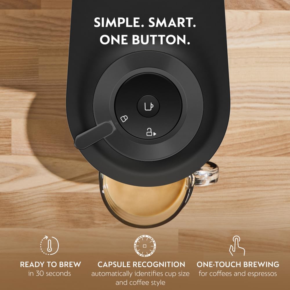 Nespresso Vertuo Pop+ side view showing compact footprint for small spaces.