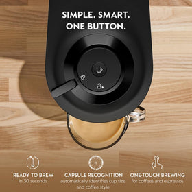 Nespresso Vertuo POP+ side view highlighting accessible water tank for refills
