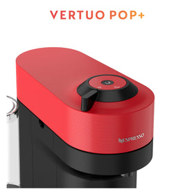 Nespresso Vertuo Pop+ on a kitchen counter, demonstrating compact design.