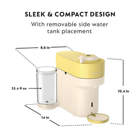 Nespresso Vertuo Pop+ yellow compact kitchen design fits countertops neatly