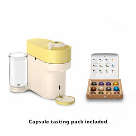 Nespresso Vertuo Pop+ yellow five-cup sizes selector showcases versatile brewing