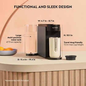 Vertuo Up displays six cup sizes for coffees and espressos.