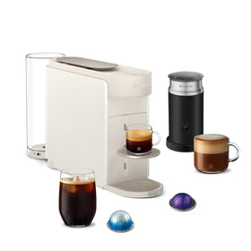 Nespresso Vertuo Up front view with space-saving white design.