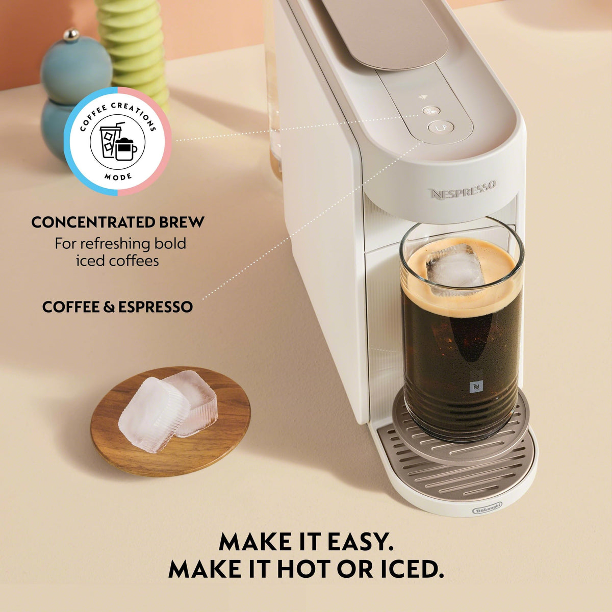 Nespresso Vertuo Up offers six cup sizes for versatility.