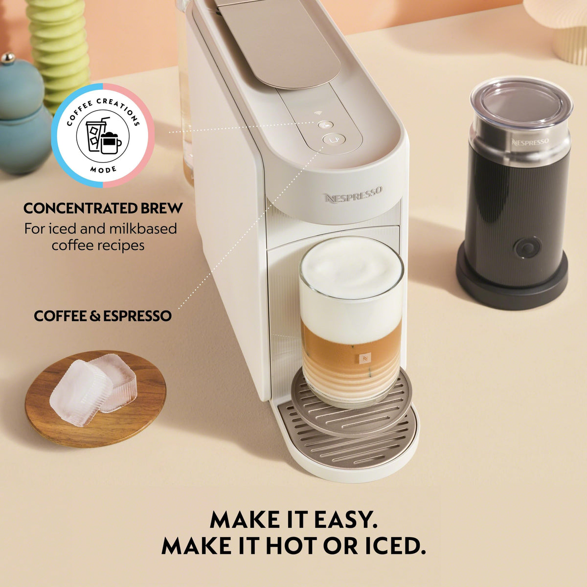 Nespresso Vertuo Up slim design fits compact countertops.
