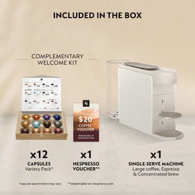 Nespresso Vertuo Up 47oz water tank supports flexible layouts.