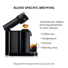 Nespresso Vertuo water reservoir holds 40oz for extended brewing.