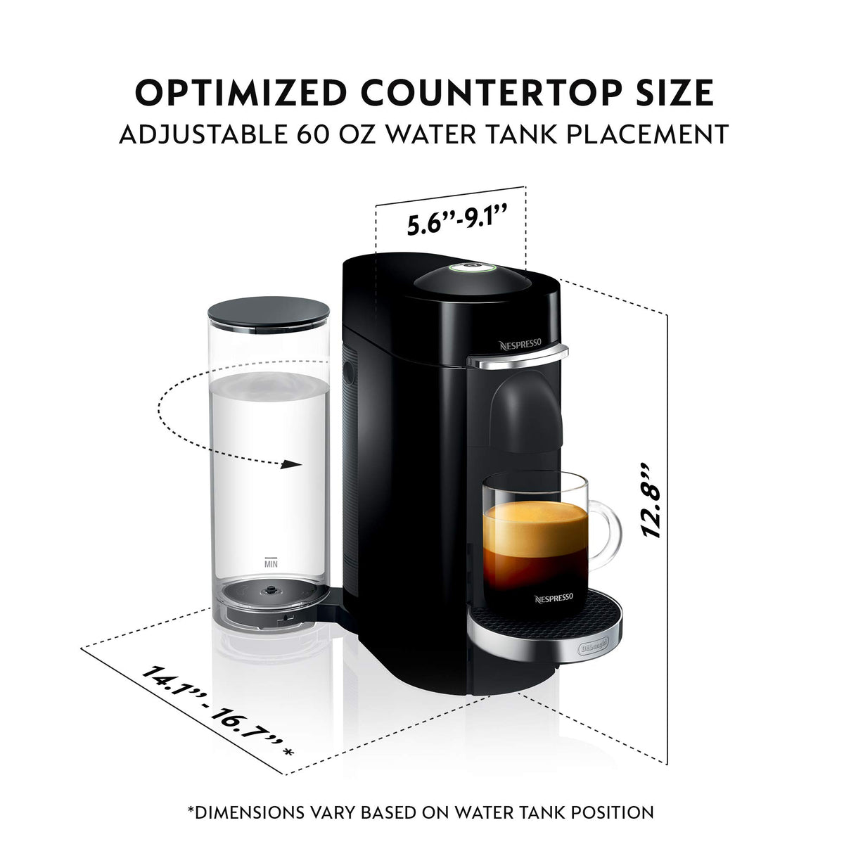 Automatic capsule ejection on the VertuoPlus Deluxe after brewing.