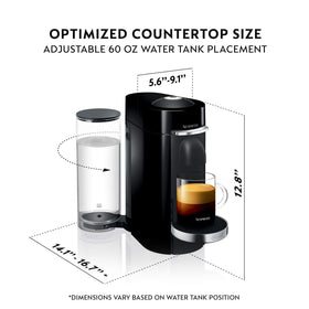Automatic capsule ejection on the VertuoPlus Deluxe after brewing.