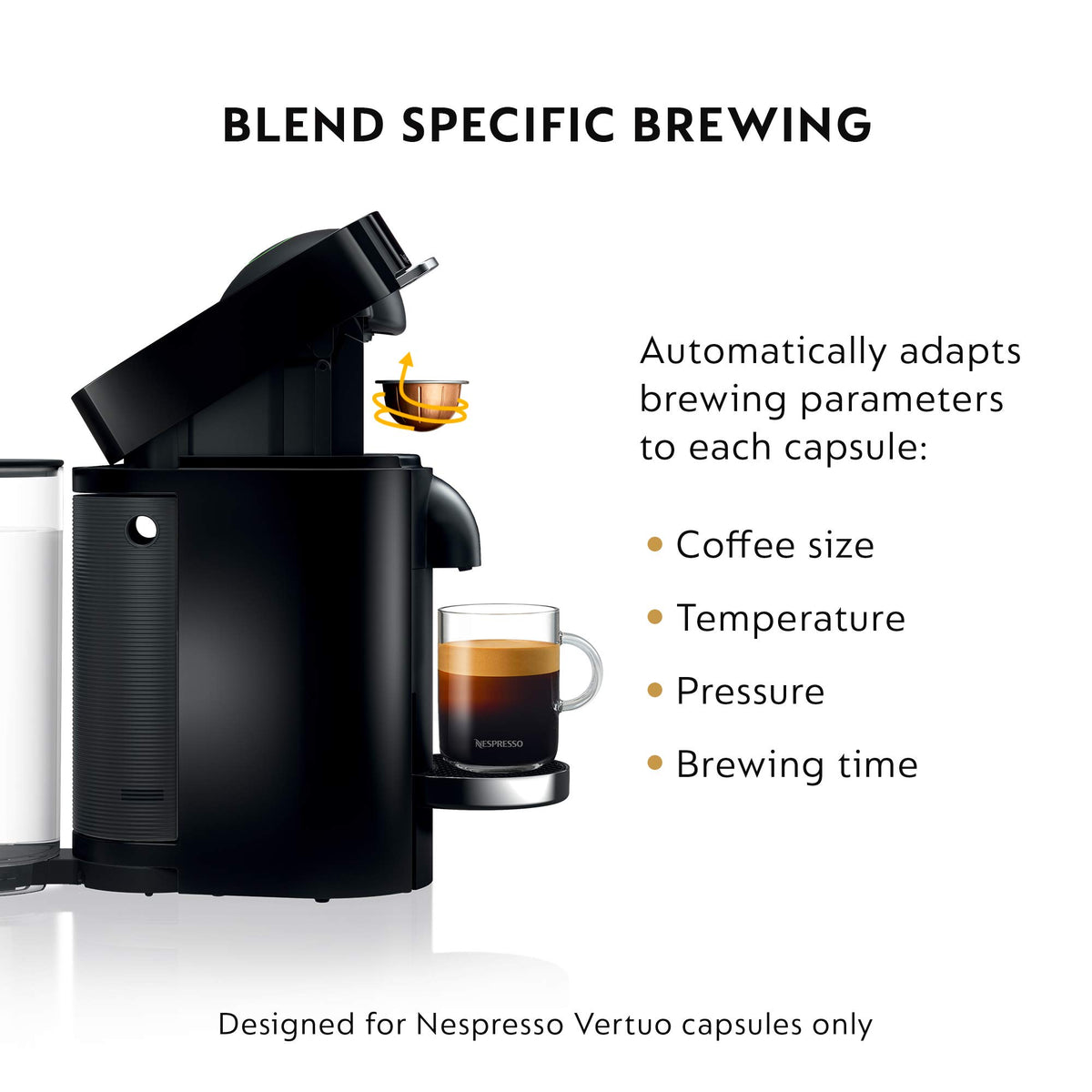 Coffee cup size on the VertuoPlus Deluxe for larger servings.