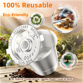 NESSUS Keurig 1.0 single-hole compatible K cup for secure fitting.