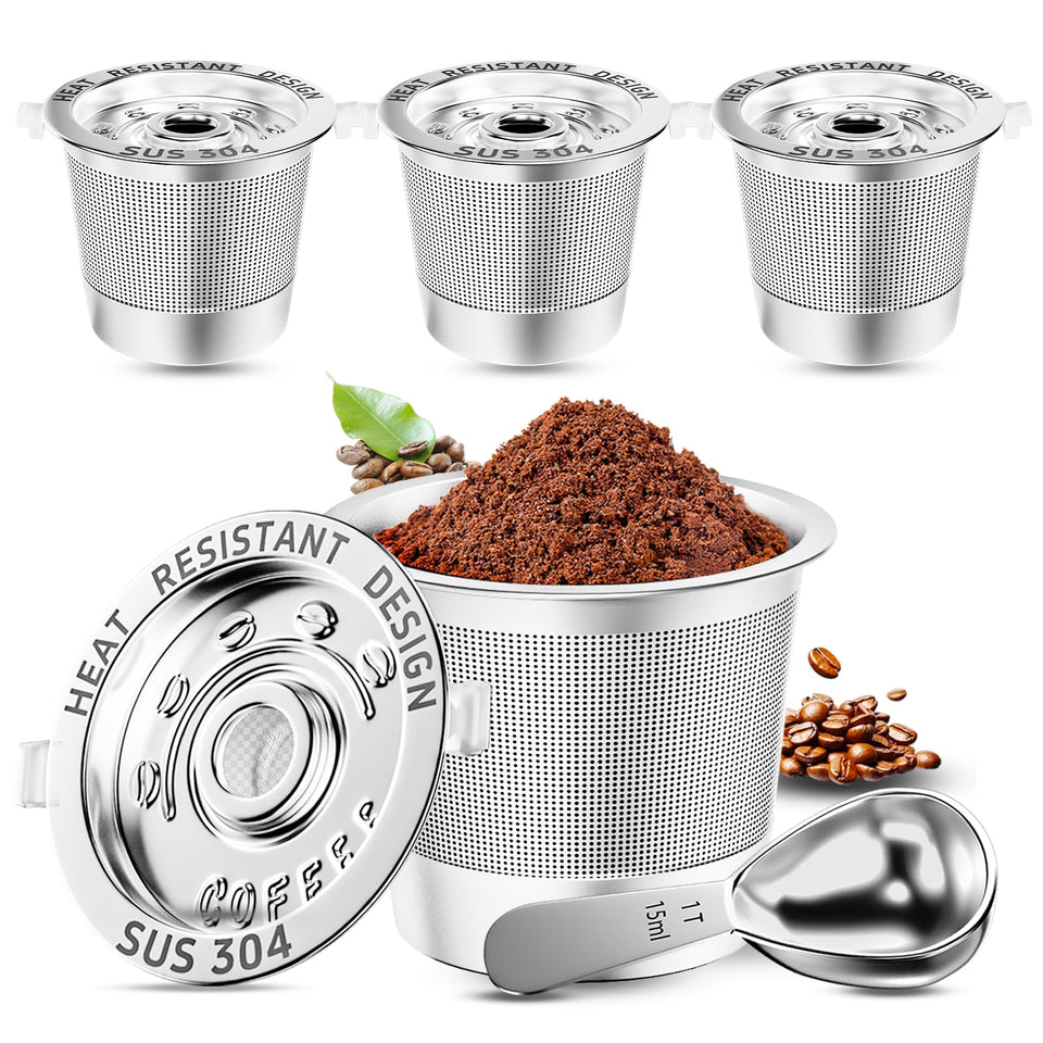 NESSUS K Cup reusable pod in stainless steel reduces waste and saves money