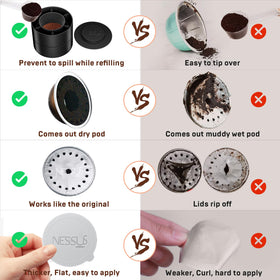 NESSUS refill steps guide simple, mess-free pod filling