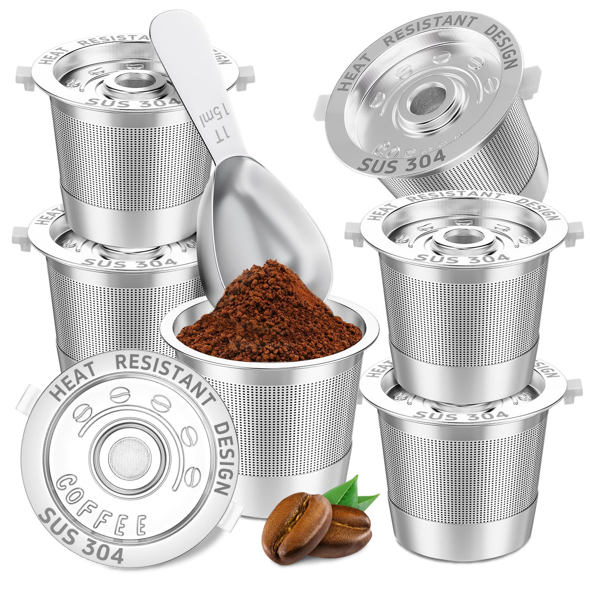 NESSUS reusable K Cup 6-pack brewing setup for versatile Keurig compatibility.