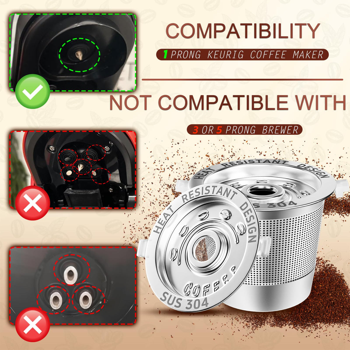 NESSUS stainless steel 304 construction close-up highlights durable, BPA-free material.
