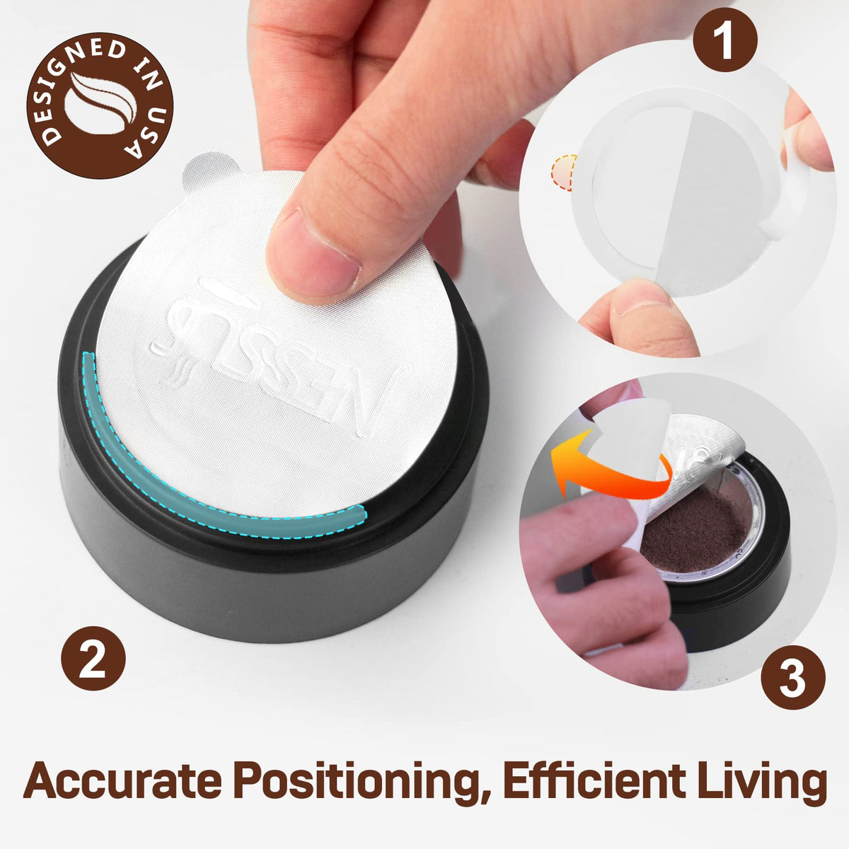 NESSUS sturdy aluminum foil lids prevent tearing during refills, keeping your workspace clean
