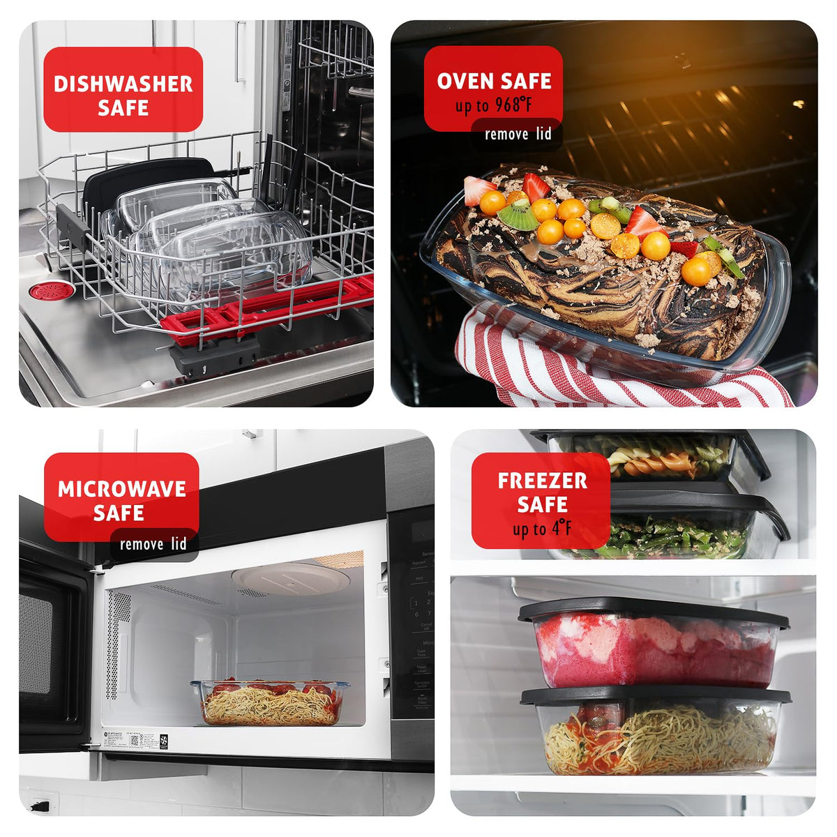 Nestl microwave-safe glass pan for quick reheats and easy cleanup.