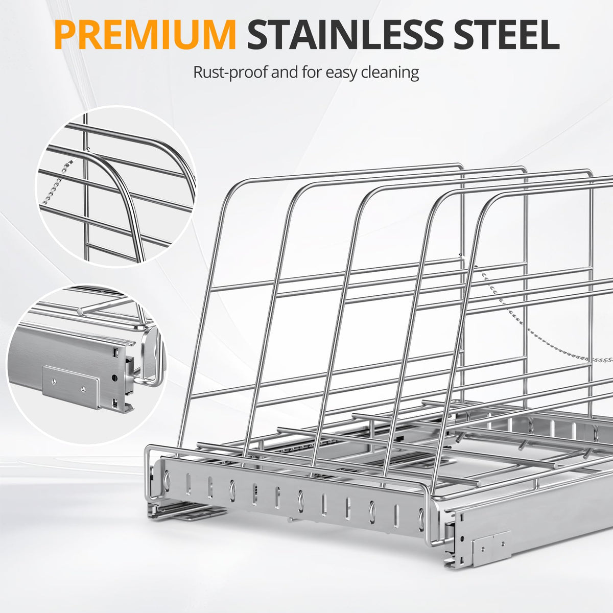NestSprout anti-slip chains keep stored items secure while sliding.