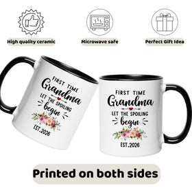 Nestura first-time grandma mug back view, double-sided print for any angle