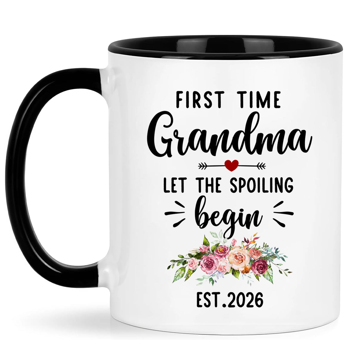 Nestura first-time grandma mug front view, ideal for pregnancy reveal celebrations