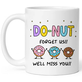 Nestura funny farewell mug with donut design for a warm coworker goodbye.
