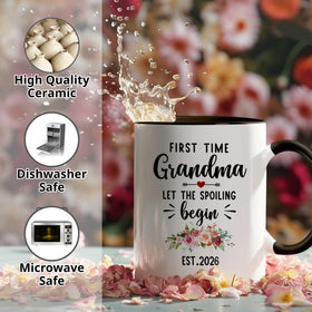 Nestura grandma reveal mug closeup, bold text for gifting