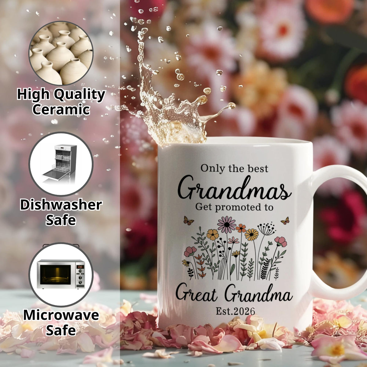 Nestura Great Grandma mug with double-sided print for both hands.