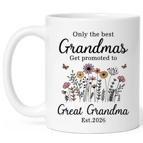 Nestura Great Grandma mug with heartwarming reveal for pregnancy news.