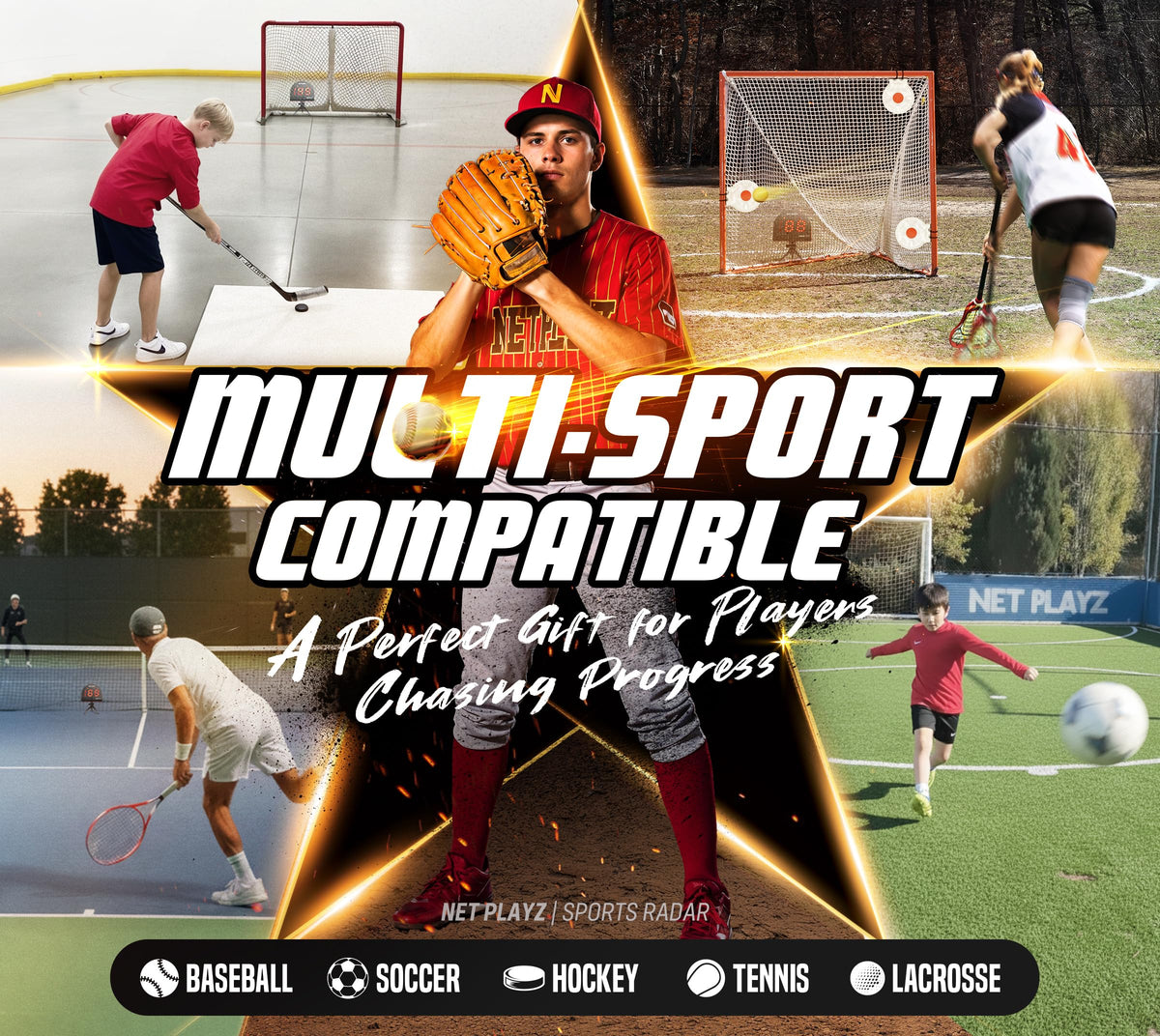 NET PLAYZ Speed Radar supports solo pitching with hands-free operation.