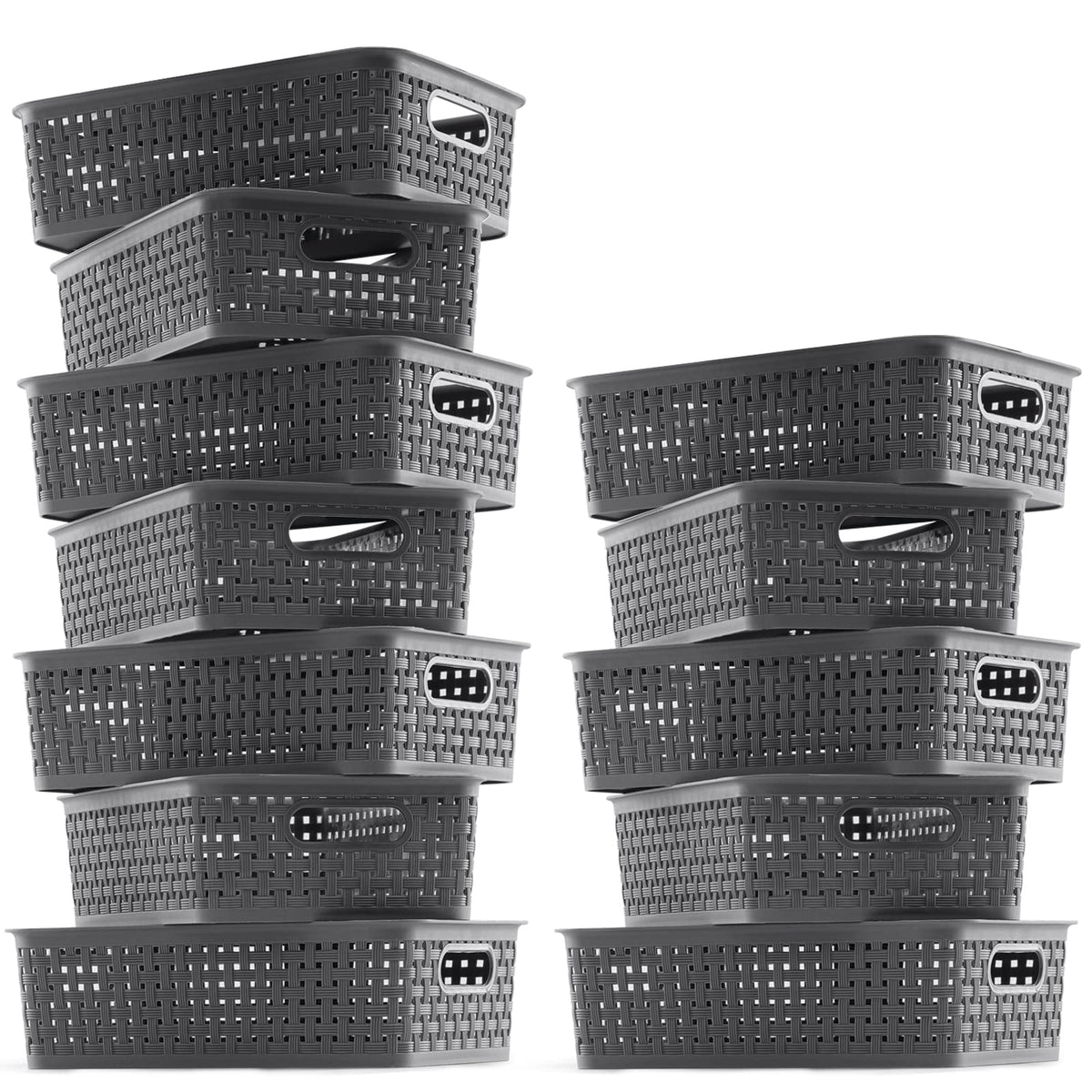 NETANY 12-pack baskets stacked neatly to save space when not in use