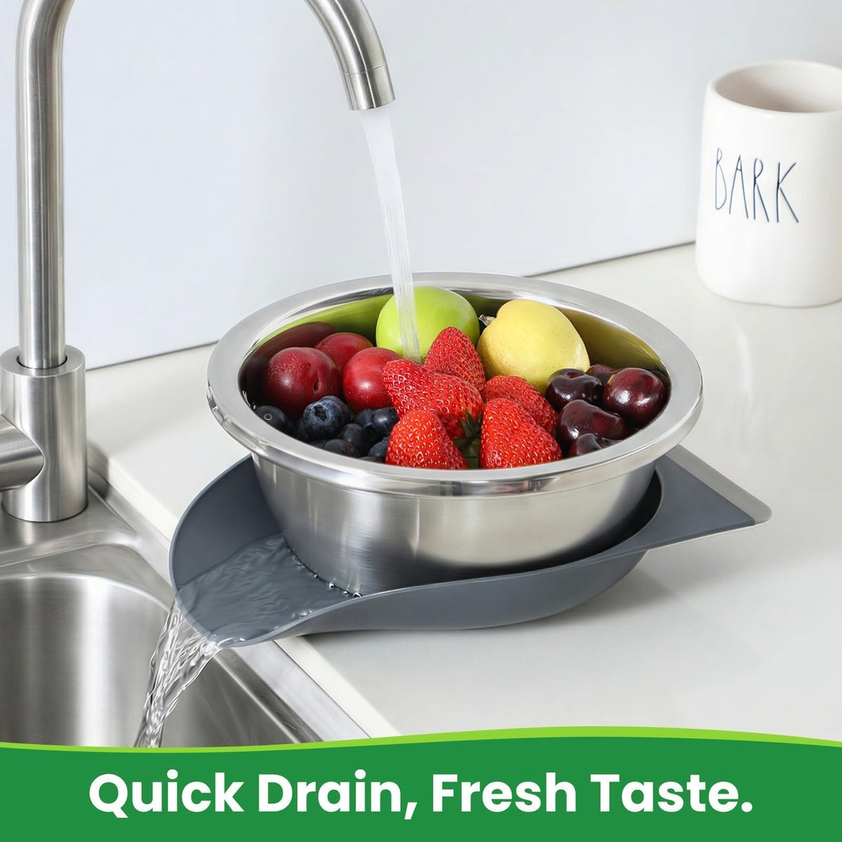 NETANY 2mm chef-grade draining holes drain pasta and berries quickly.