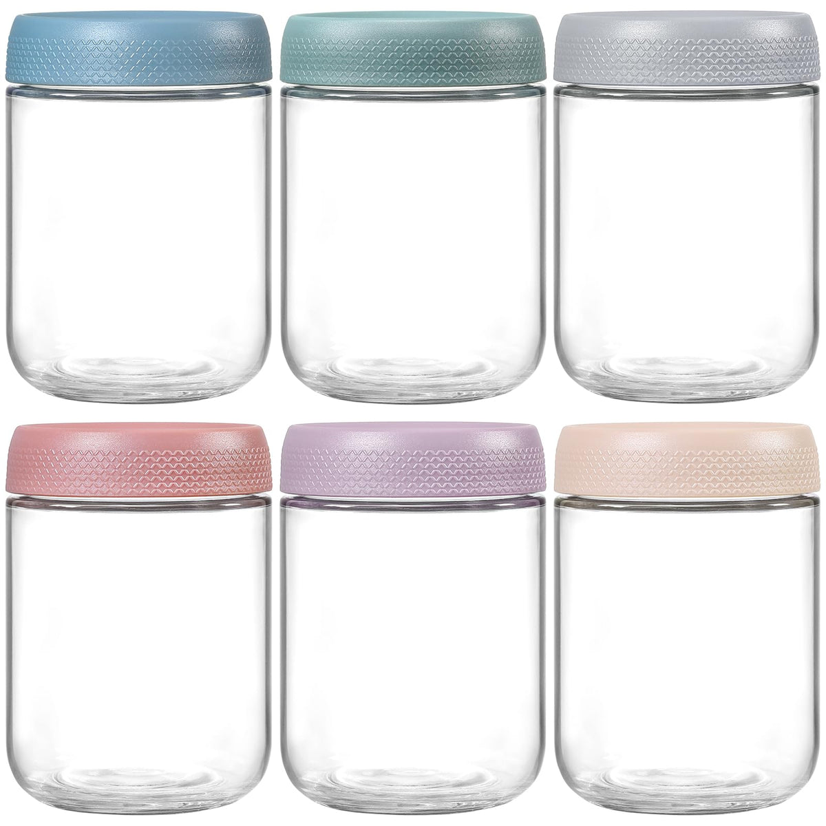 NETANY 6-pack 16 oz overnight oats containers with lids, ideal for meal prep and portability.