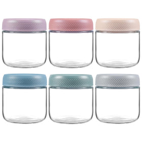 NETANY 6-pack 10oz glass jars with airtight lids, showing secure seal