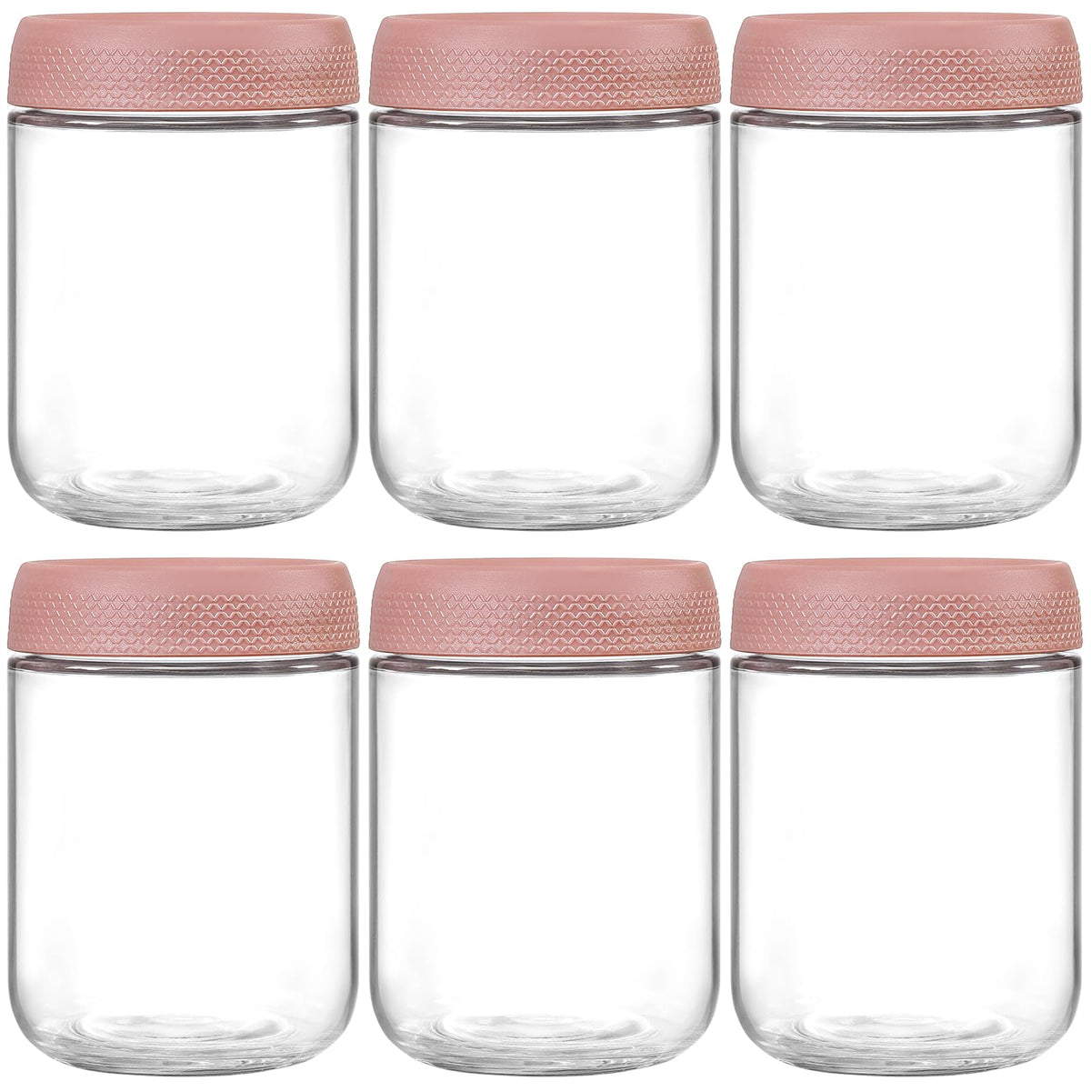NETANY 6-pack 16oz glass jars with airtight lids for secure on-the-go storage.