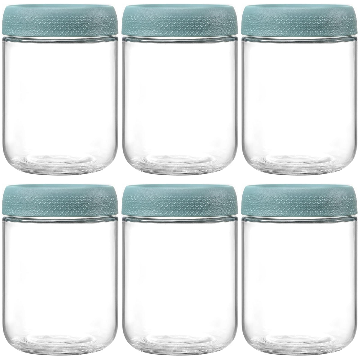netany 6 pack 16oz glass jars with airtight lids for fresh storage.