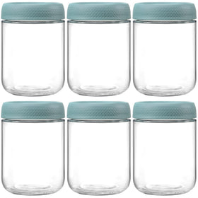 netany 6 pack 16oz glass jars with airtight lids for fresh storage.
