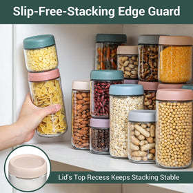 NETANY 24oz jars used to store spices and sugar with a tidy setup