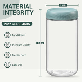 NETANY wide-mouth glass jar for easy filling and cleaning of yogurt or oats