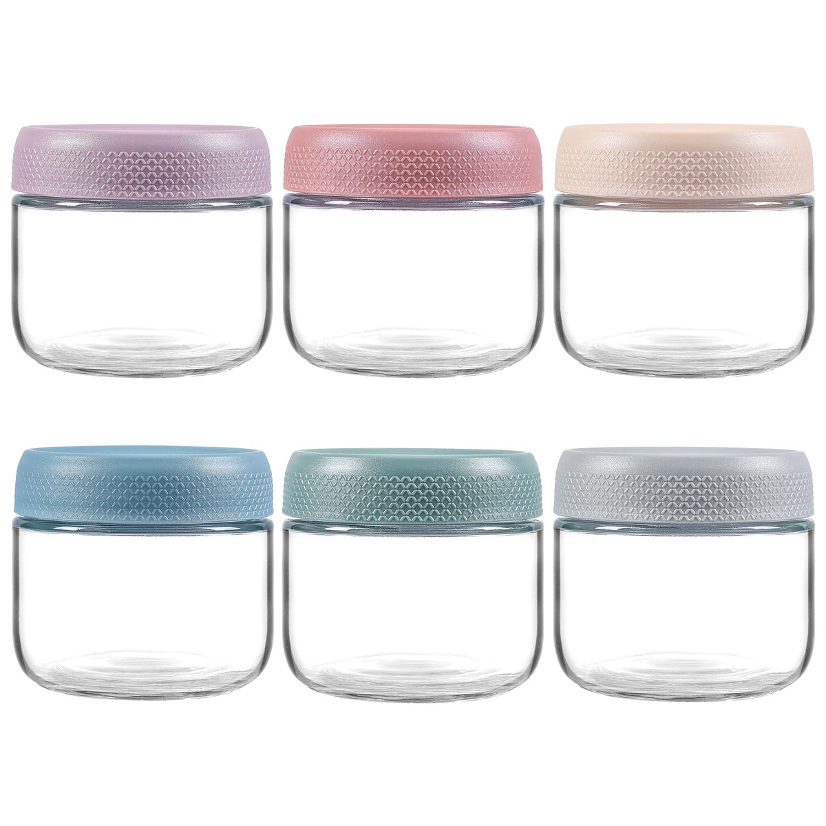 NETANY 6-pack 8oz glass jars with airtight lids, ideal for pantry organization.