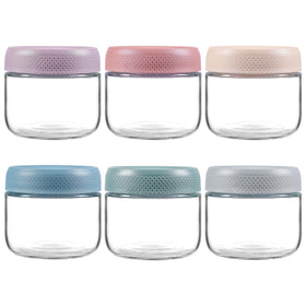 NETANY 6-pack 8oz glass jars with airtight lids, ideal for pantry organization.