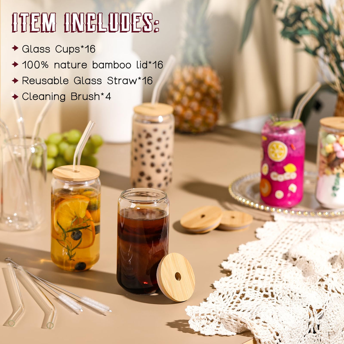 NETANY bamboo lids close-up showing natural texture for fresh tea or water.