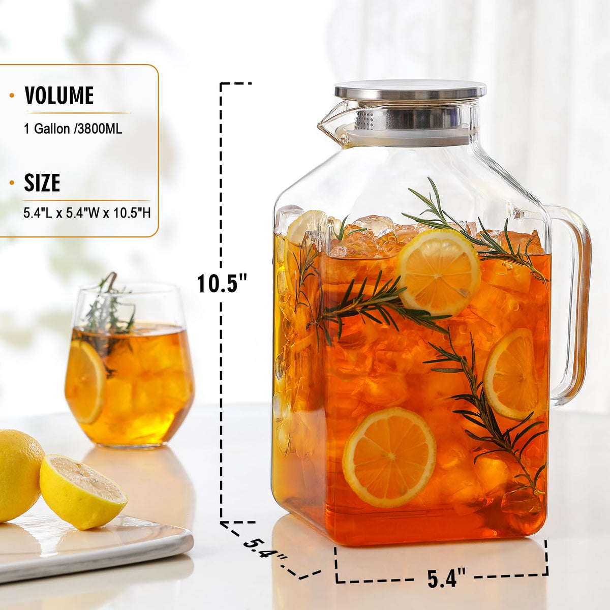 NETANY borosilicate glass pitcher material for durability and heat resistance.