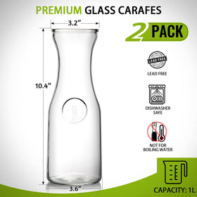 Two NETANY carafes with slim, non-drip pour for clean serving.