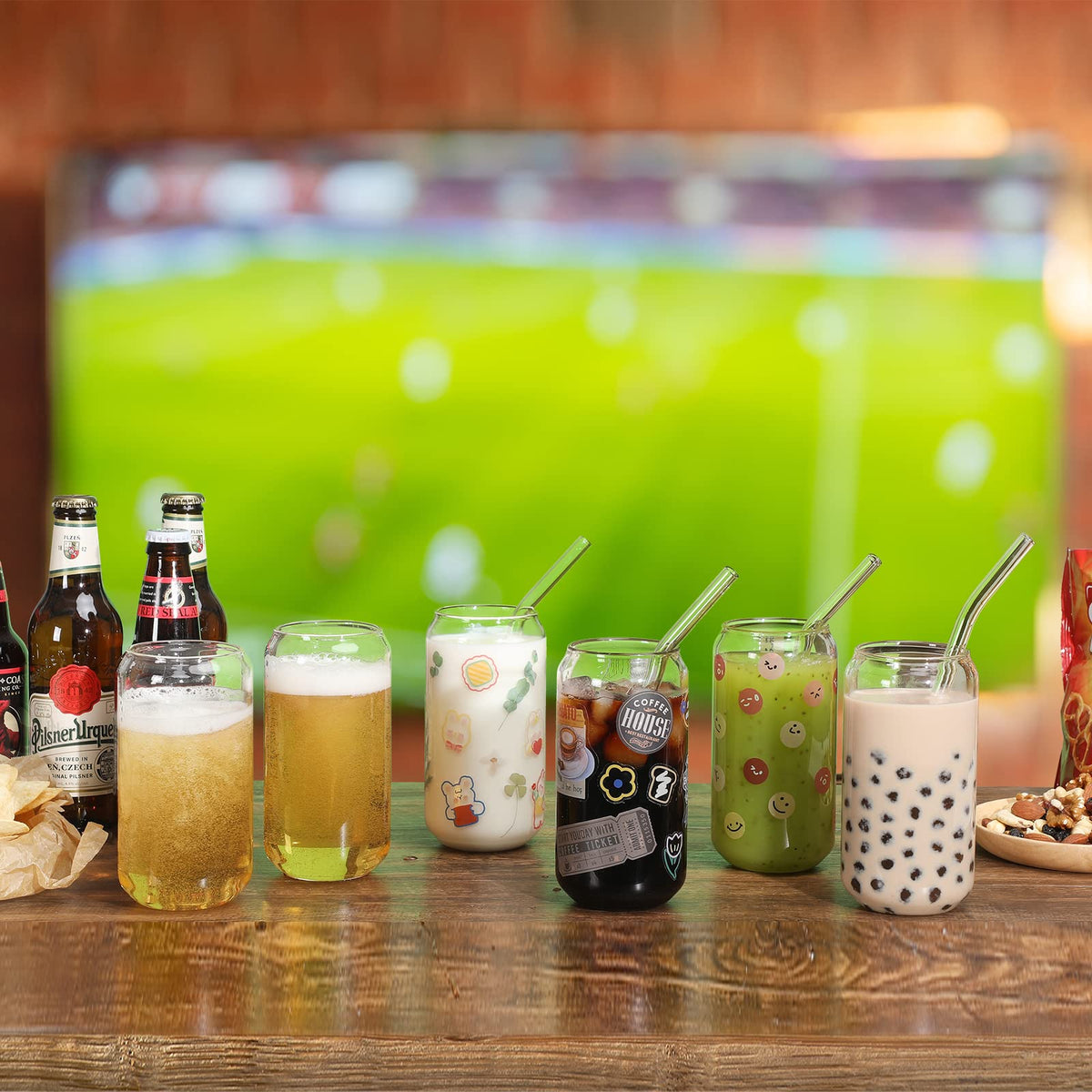NETANY clear thick glass designed to handle hot and cold beverages.