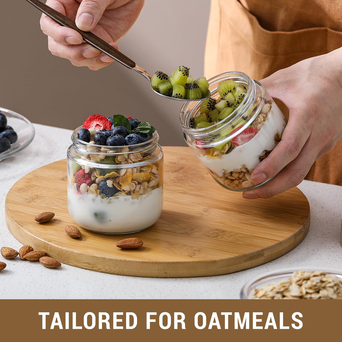 NETANY clear glass contents view for quick content identification and freshness