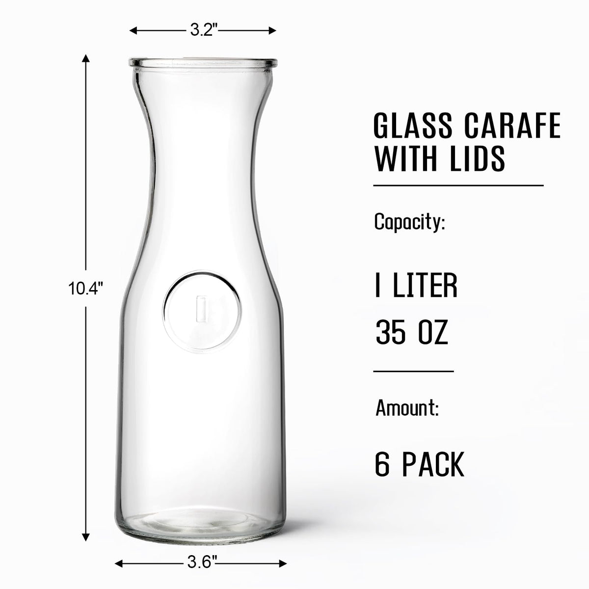 NETANY clear glass pitcher with narrow neck promotes precise pouring and easy handling