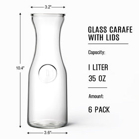 NETANY clear glass pitcher with narrow neck promotes precise pouring and easy handling